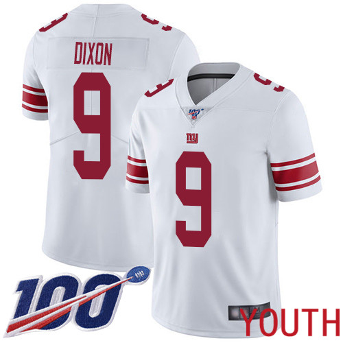 Youth New York Giants #9 Riley Dixon White Vapor Untouchable Limited Player 100th Season Football NFL Jersey